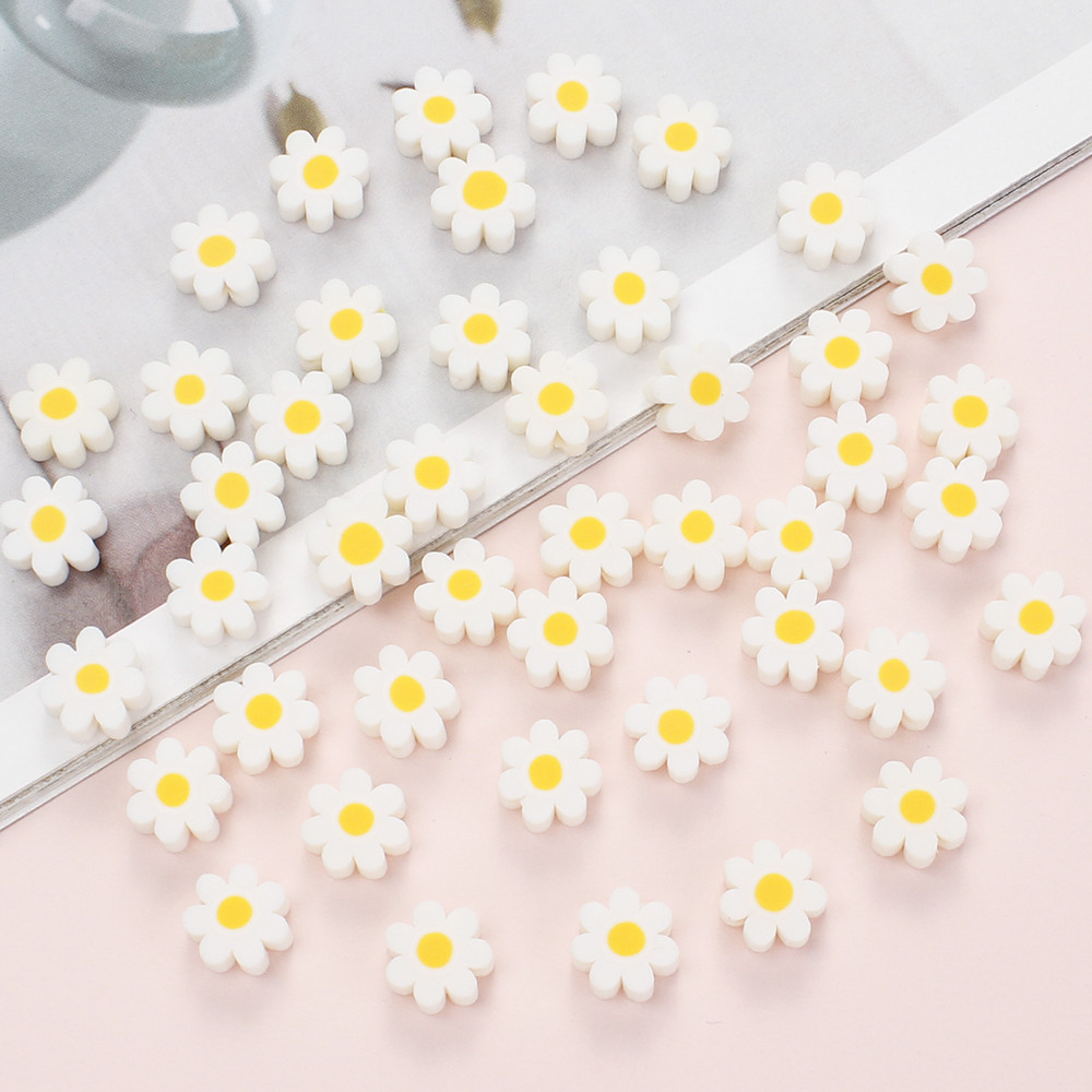 50ชิ้น8-10มิลลิเมตรเดซี่ลูกปัดแบนดอกไม้สีเหลืองดินโพลิเมอร์ลูกปัดสําหรับเครื่องประดับทําสร้อยข้อมือสร้อยคอ ทําเอง เครื่องประดับ ราคา ถูกที่สุด ดีลบีเคเค แกลเลอรีภาพที่ 9