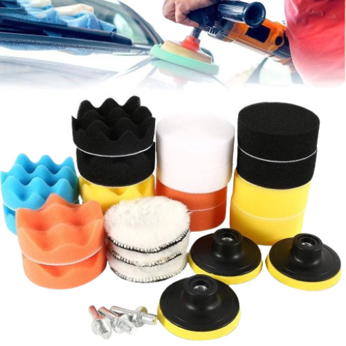 ชุดแผ่นขัดรถ ฟองน้ำสำหรับขัดสีรถยนต์ ฟองน้ำเคลือบสีรถ 11ชิ้น 2041