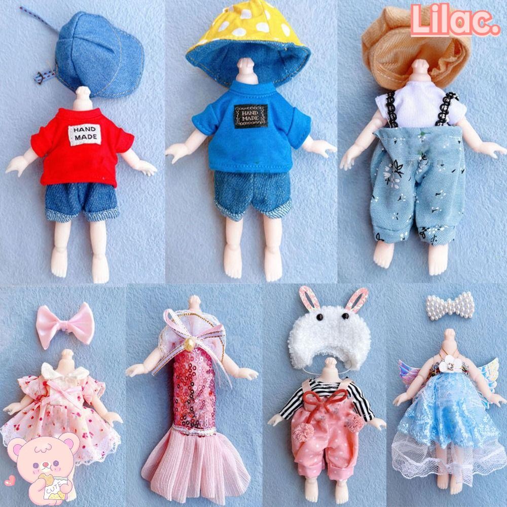 Lilac ตุ๊กตาเสื้อผ้าชุด,การ์ตูนหมวกตุ๊กตาสัตว์ชุด,มินิน่ารัก 9 รูปแบบแฟชั่นกระโปรง Obitsu 11 Ob11 ตุ๊กตา/ Ob11 Gsc 1/12 Bjd Molly Body