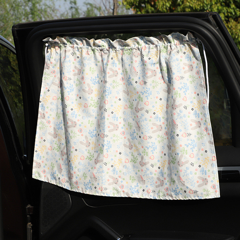 Summer Auto Curtain Sunshade Cartoon Cotton Car Suction Cup Light Shade Car Sun Protection Heat Insu