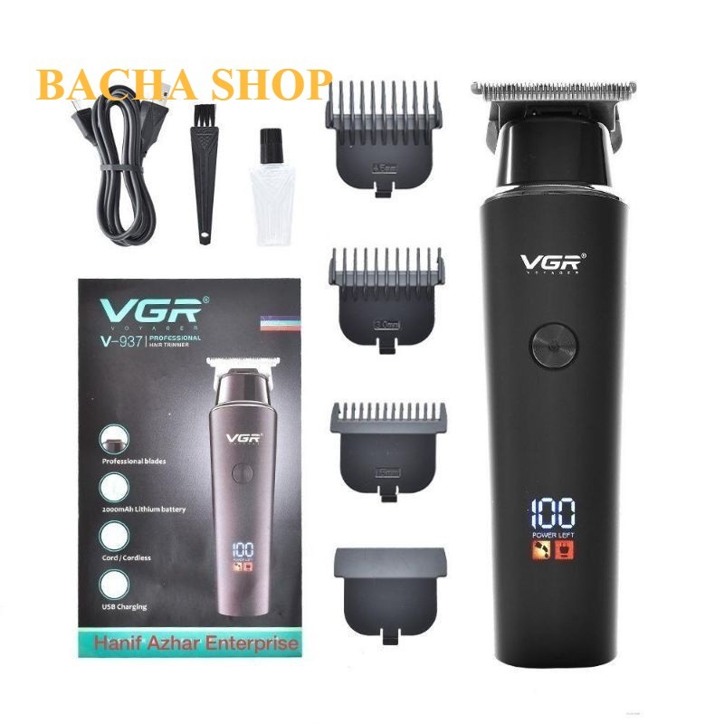 VGR V-937 ปัตตาเลี่ยนสําหรับผู้ใหญ่จอแสดงผล LCD ปัตตาเลี่ยนตัดผมร้านทําผมพิเศษและผม TRIMMER