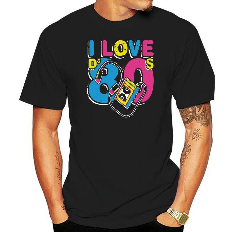 80s Tshirt 80s เสื้อผ้า I Love D 80s Party Shirt