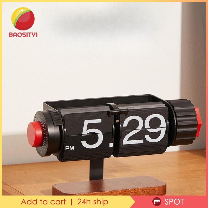 [Baosity1] Clock Modern Mechanical Flip Clock for Office Living Room Cafe