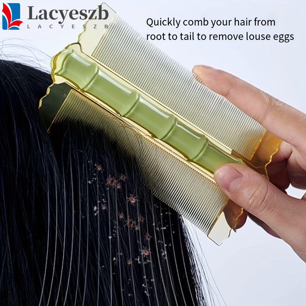 Lacyeszb ฟันหนาแน่นสุด, หวีเข้ารหัสรังแคที่ถอดออกได้, แบบพกพา Ultra-Dense กําจัดขนสองด้านหมัดเครื่องมือทําความสะอาดหนังศีรษะดูแลเส้นผม