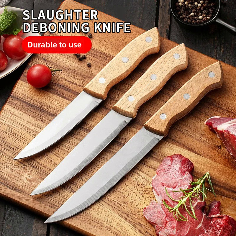 Cooking Knife Kitchen Supplies Wooden Handle Kitchen Fruit Knife Chef Knives Meat Cleaver Boning Kni