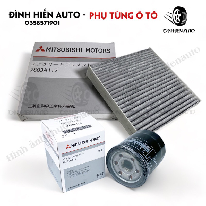 กรองน้ํามันเครื่อง+กรองแอร์ถ่านกัมมันต์ Outlander - Triton - Pajero Sport (รหัส: MZ690115 | 7803a004