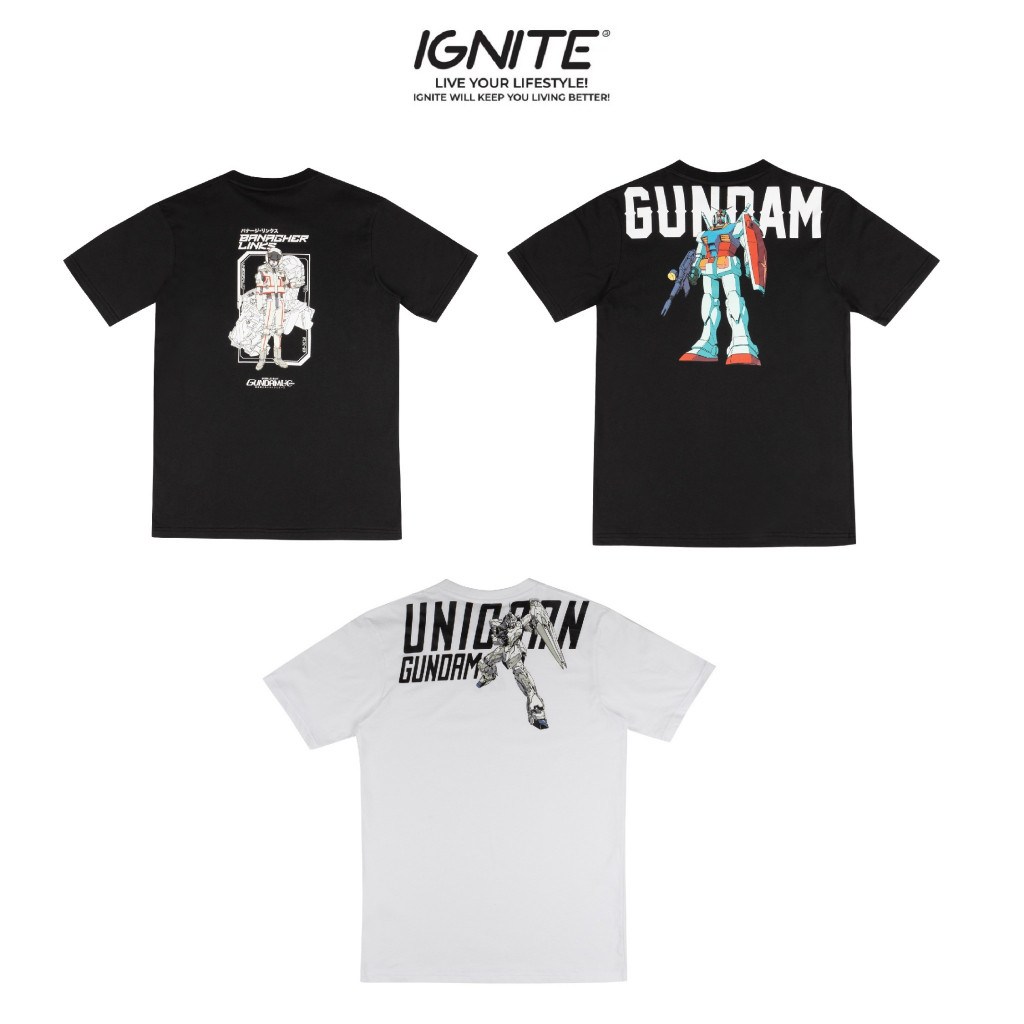 [100% Cotton] [พร้อมส่ง] IGNITE GUNDAM APPAREL เสื้อยืดกันดั้ม GUNDAM RX-78-2 RX-0 Unicorn ลิขสิทธิ์