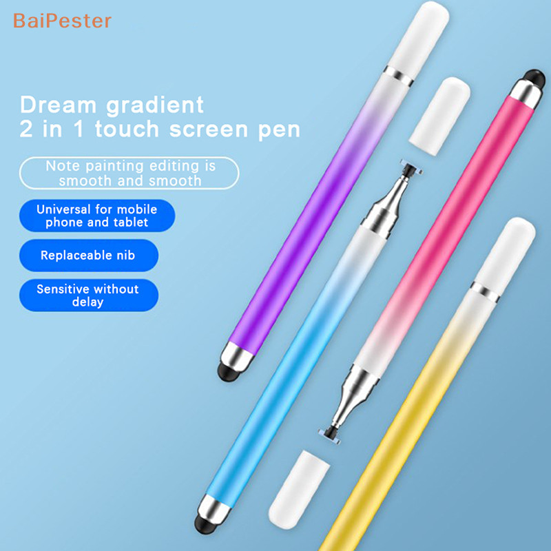 [BaiPester] ปากกาสไตลัส 2 In 1 สําหรับแท็บเล็ตโทรศัพท์มือถือดินสอสัมผัสแบบ Capacitive สําหรับดินสอเขียนหน้าจอโทรศัพท์ Android สากล