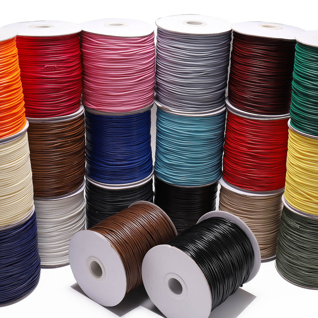 5ม ด้ายขี้ผึ้งเกาหลีหลายสีหนัง ปู่ ด้ายยางจี้ด้ายเชือกหนังสร้อยคอสร้อยข้อมือจี้เชือกถัก