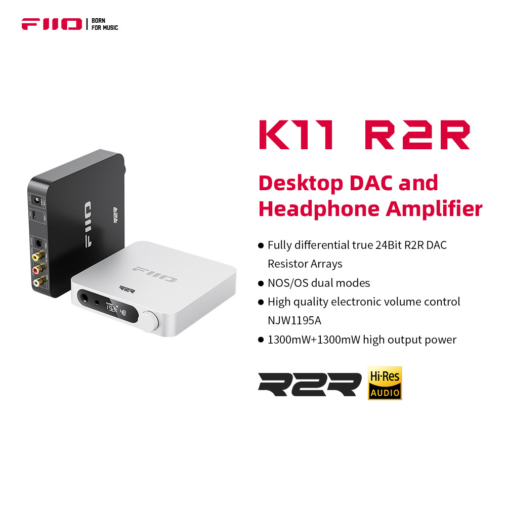 Fiio K11 R2R หูฟัง DAC เดสก์ท็อปประสิทธิภาพสูง AMP สําหรับเครื่องเสียงภายในบ้านหรือ PC 6.35 มม.และ 4.4 มม.Balance