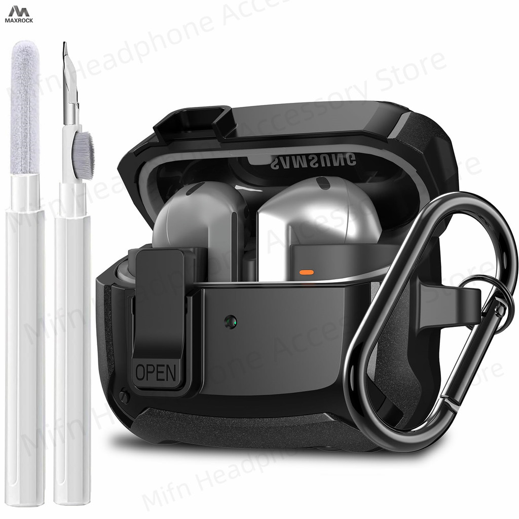 Maxrock ใหม่ [2-in-1] เคสเกราะสําหรับ Samsung Galaxy Buds 3/Galaxy buds3 pro Secure Lock cover buds3