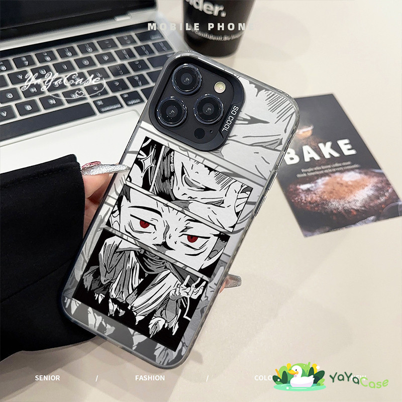 🦢สำหรับ iPhone11 13 Case For เคสไอโฟน14 15 12 Pro Max X XR XS MAX 7 8 Plus Ryomen Sukuna หรูหรา สไตล์ขั้นสูง สีเงินเคส - รูปที่ 6