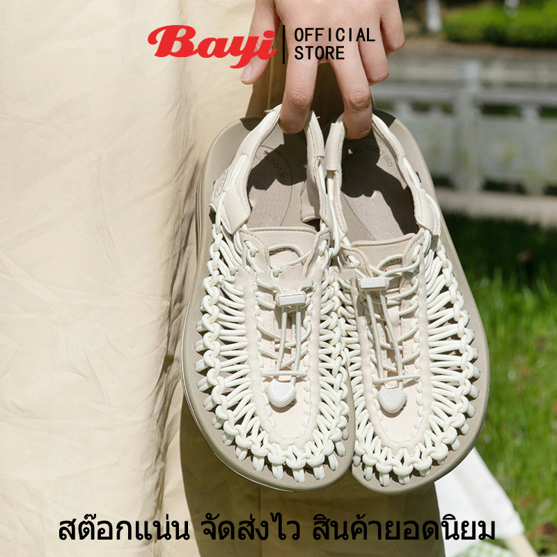 รองเท้าแตะผู้หญิงชายหาดระบายอากาศรองเท้าถักทออย่างรวดเร็วจัดส่ง