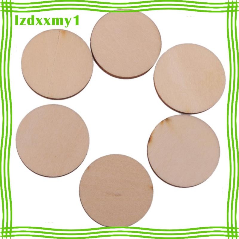 100 แผ่นไม้ทรงกลม ยังไม่เสร็จ DIY งานฝีมือ 10 มม.