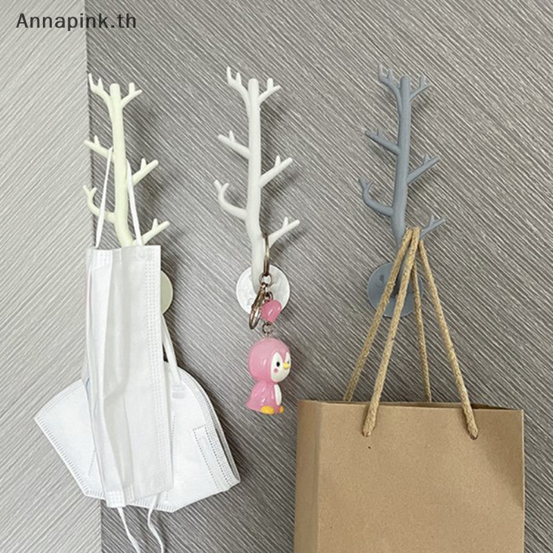 Annapink.th Nordic Japanese Branch Hook Wall Decor Key Holder Organizer Storage Sticky Hooks EN
