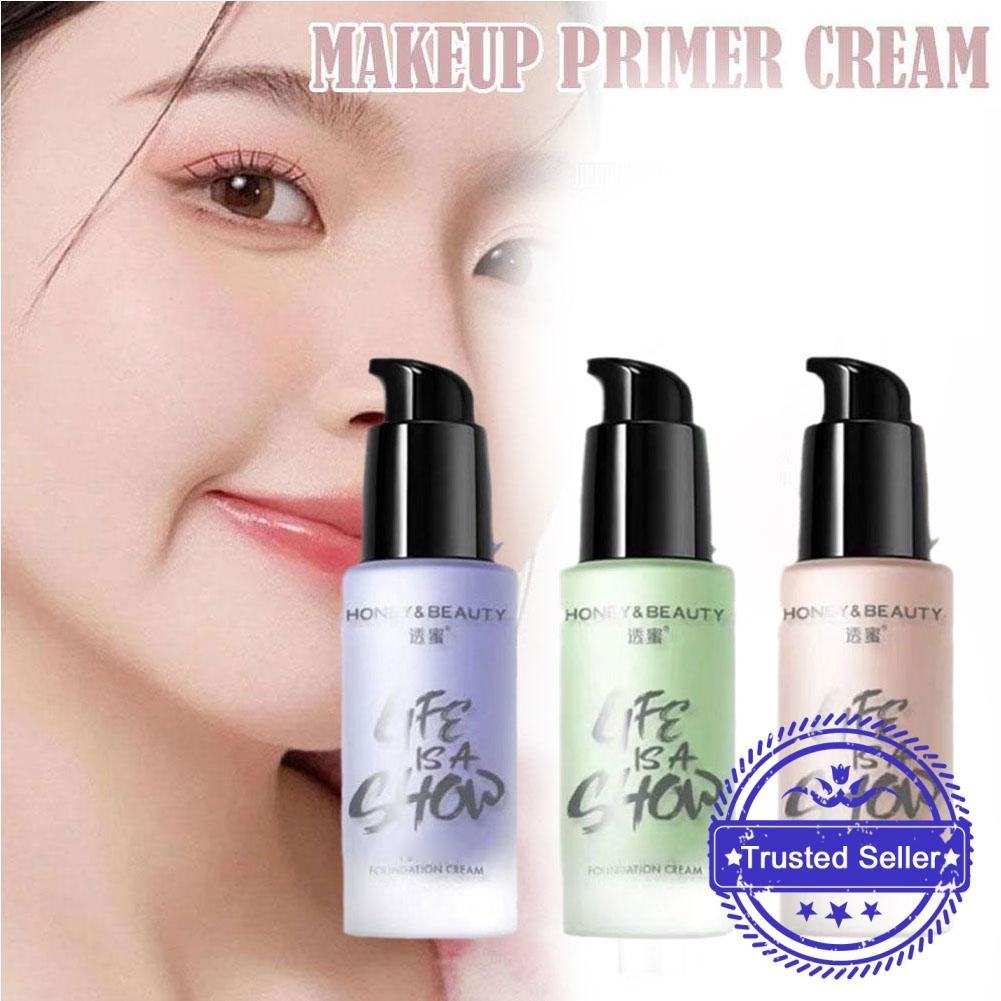 Honey Beauty Makeup Primer 3-in-1 Plain Barrier Cream คอนซีลเลอร์ติดทนนาน Q9m7