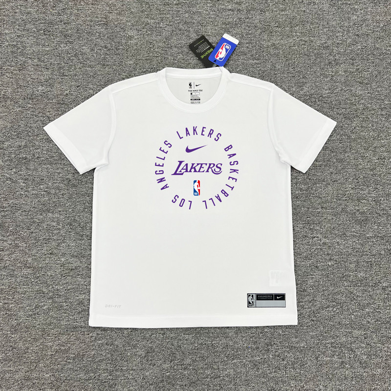 2425nba เสื้อฤดูกาลใหม่ Los Angeles Lakers ชุดฝึกซ้อมบาสเกตบอล Quick-Drying เสื้อยืดแขนสั้น LeBrown James Antony Russell Davis การปรากฏการกีฬาที่อบอุ่น Un