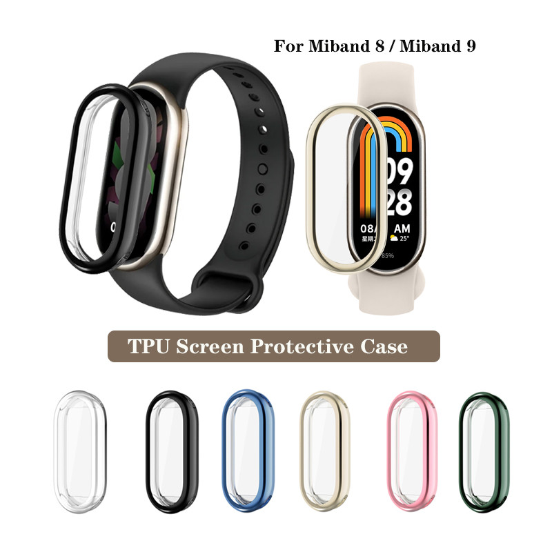 TPU Soft Cover Protective Electroplated Protector Case สําหรับ Xiaomi Band 10 / 9 / Miband 8