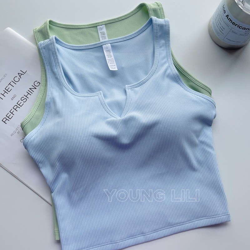 【MAGGIEYOGA】สปอร์ตบรา สายคล้องไหล่กว้าง คอวี กันกระแทก สําหรับวิ่ง