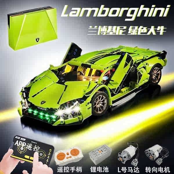 เลโก้ lego 2024 Lamborghini รีโมทคอนโทรลโมเดลรถจีนบล็อกตัวต่อที่มีความยากสูงประกอบของเล่นเพื่อการศึกษาของขวัญสำหรับเด็กผู้ชาย