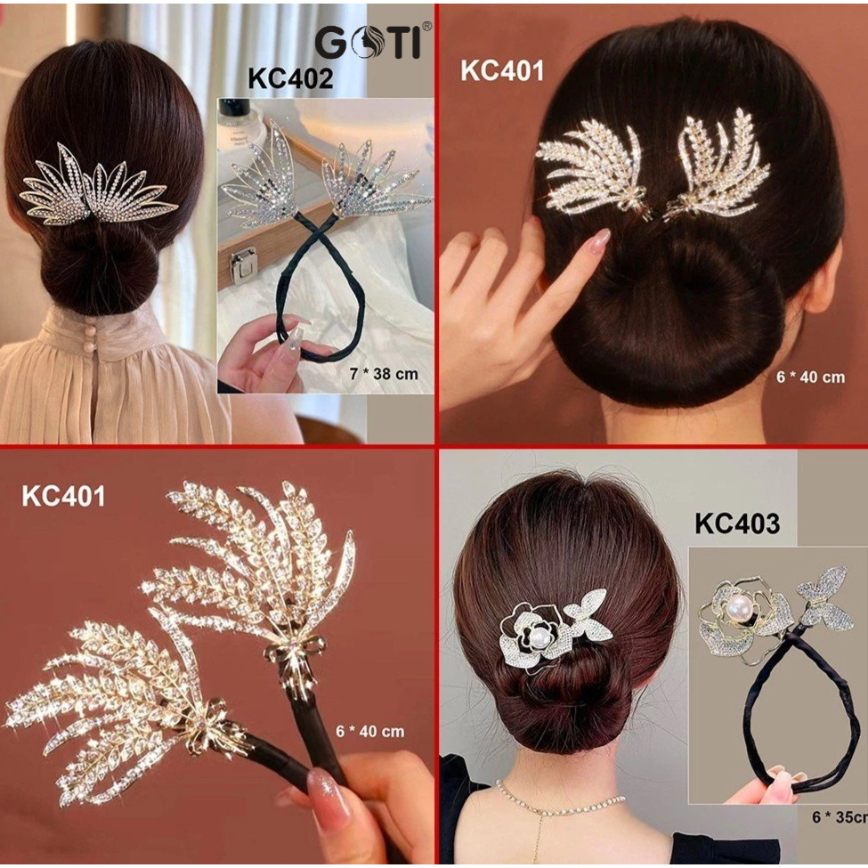 อารมณ์ดัดผมกิ๊บติดผมสําหรับผู้หญิง 2025 ใหม่ดอกไม้สีฟ้าม้วนผมบุญ Headwear หมุน Hairband