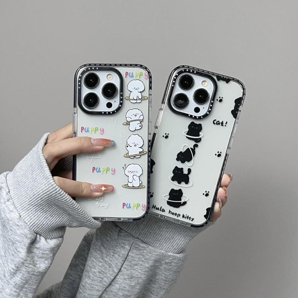 รองรับ iPhone 18 18Pro 18ProMax 15 เคสป้องกัน 11 เคสป้องกันเคสโทรศัพท์ Laser Reflector เคสใส TPU Soft Case กันกระแทกแมวน่ารักใช้งานร่วมกับ w