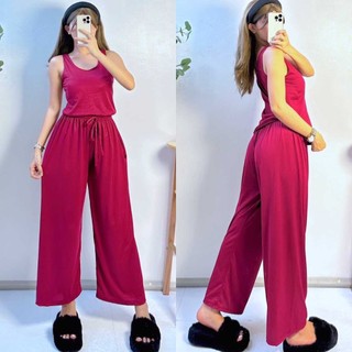 Sunny&Co Ella cotton terno pambahay free size Basic Suits Women Comfort Sleeveless