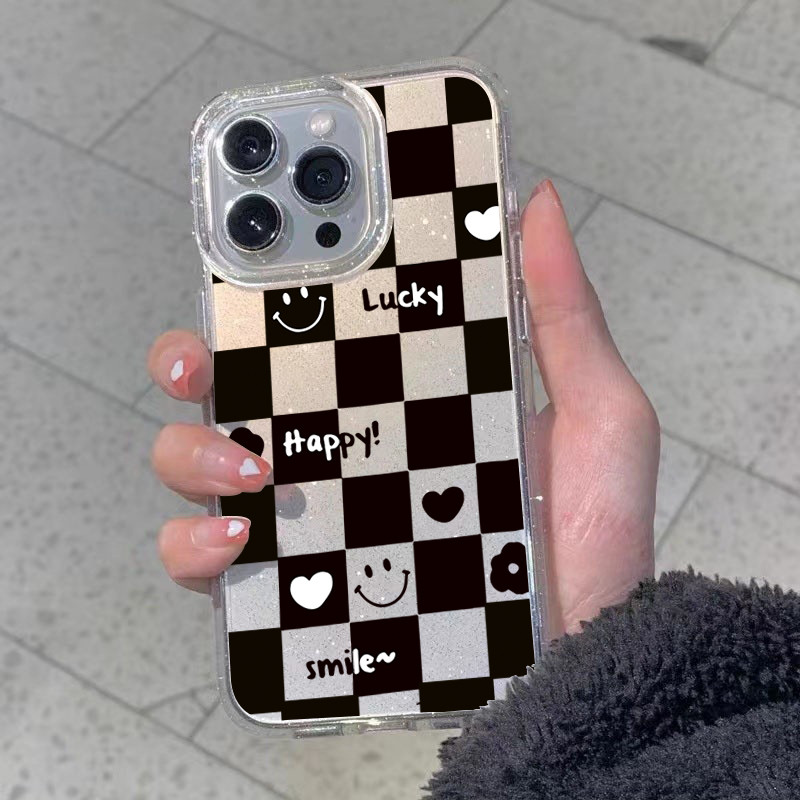 นิ่มกันกระแทกเคสโทรศัพท์ เคสสำหรับ เคส iphone 11 เคสไอโฟน 13 14 15 12 XR 7 8 6 Plus X XS 15 Pro MAX ใบหน้ายิ้มมีความสุข
