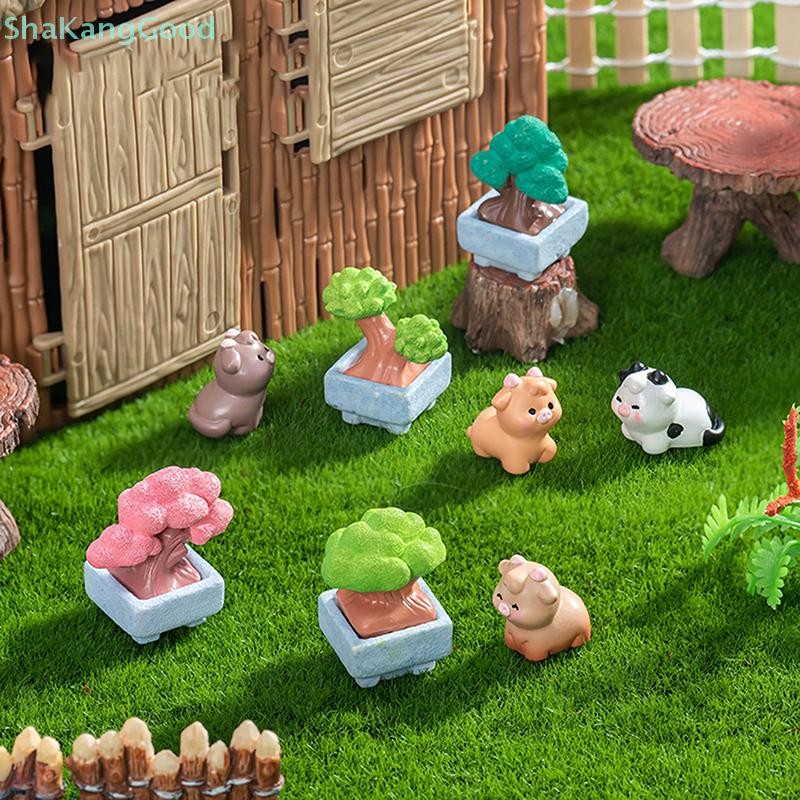 Skth ตุ๊กตา Miniatures น่ารักต้นไม้ขนาดเล็ก Potted Micro ภูมิทัศน์เครื่องประดับสําหรับตกแต่งบ้านอุปกรณ์สํานักงาน SKK