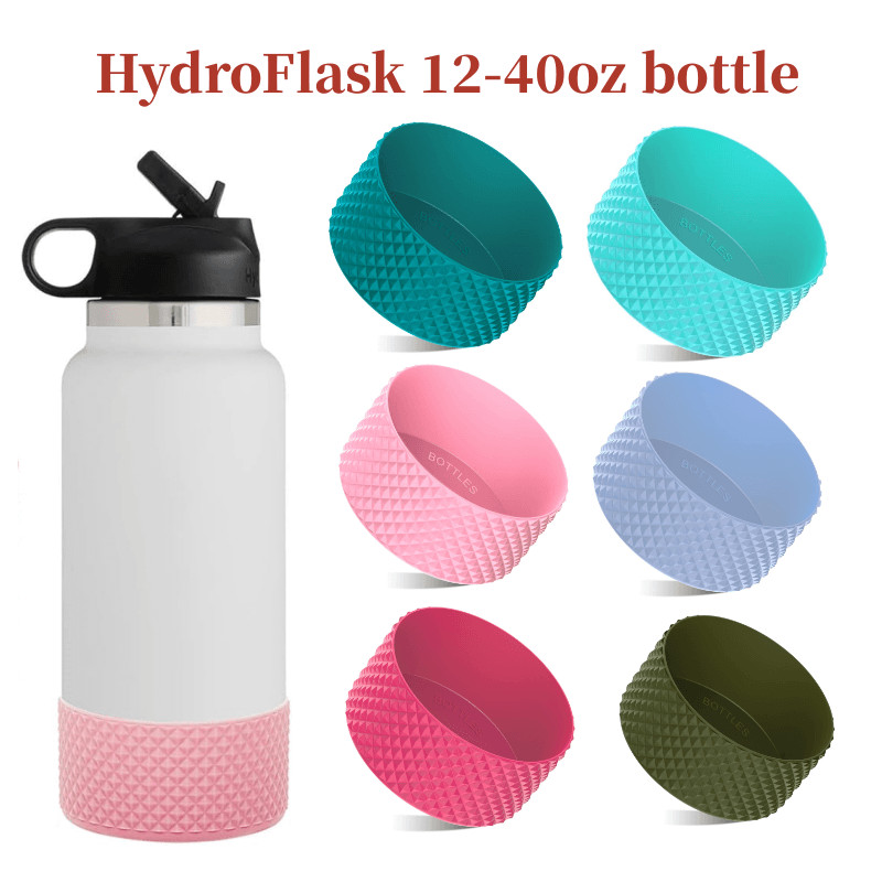 บูตฐานซิลิโคนป้องกัน HydroFlak สําหรับ Hydro Flask 12-40oz ปากกว้าง/มาตรฐานปากเข้ากันได้กับขวด monti