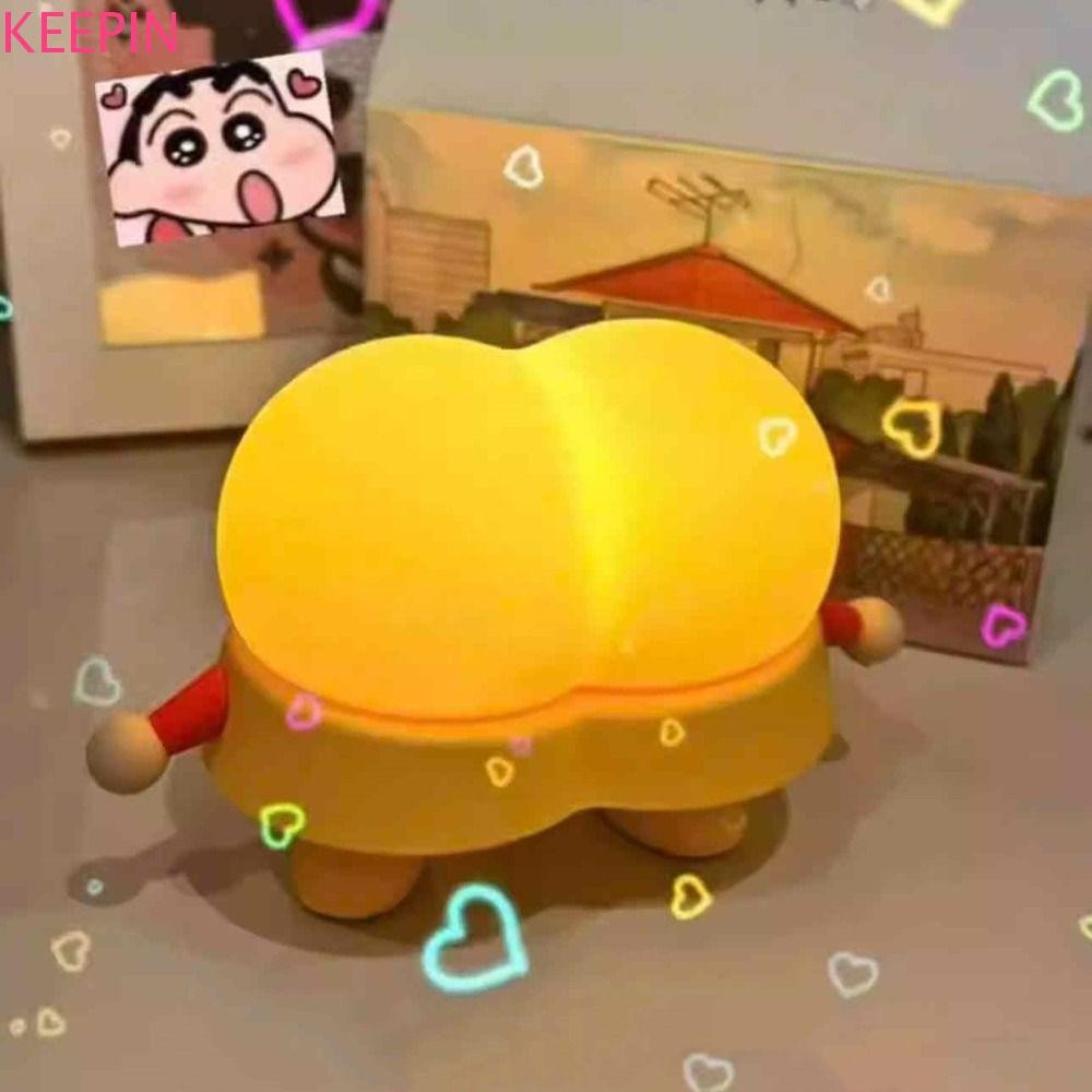 Keepin Crayon Shin-Chan Light, Anime Figures Night Light PP Butt Pat Light, ไฟ LED เครื่องประดับเรืองแสงการ์ตูน Shinnosuke โคมไฟข้างเตียงของขวัญวันเกิด