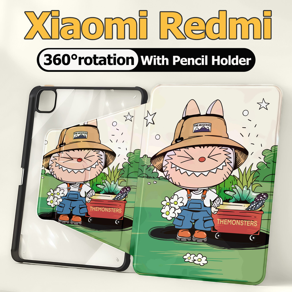 【พร้อมส่ง】เคสแท็บเล็ต Xiaomi/Redmi สําหรับ Xiaomi Pad 5 6 Xiaomi Pad 6 5 Pro 11" เคส Redmi SE 11 and Redmi Pad 10.61/pad pro12.1 360° หมุนได้ เคอsริลิค ฝาbพับ Lovely LAUBUBU เคส Xiaomi