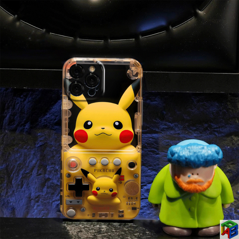 คอนโซลเกม Pikachu สําหรับเคสโทรศัพท์ Apple 16/15promax ฟิล์ม iPhone11/12/13Pro Max 14plus 7/8plus Xsmax เคสแข็ง