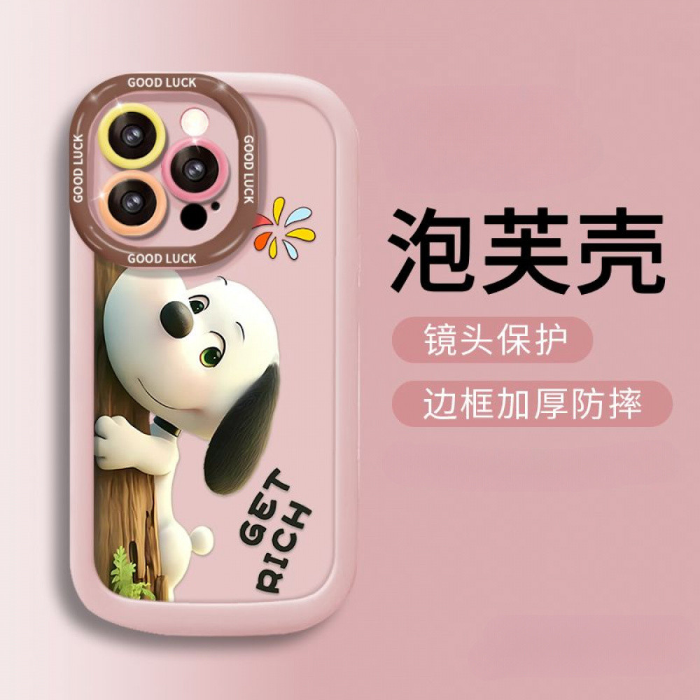 สัตว์เลี้ยงน่ารัก Snoopy เคสโทรศัพท์สําหรับ iPhone 16/15/14/13/12/X/7/11/Plus/pro Max รวมทุกอย่างซิลิโคนฝ้านุ่มทนทาน anti-fall พัฟป้องกันกรณี