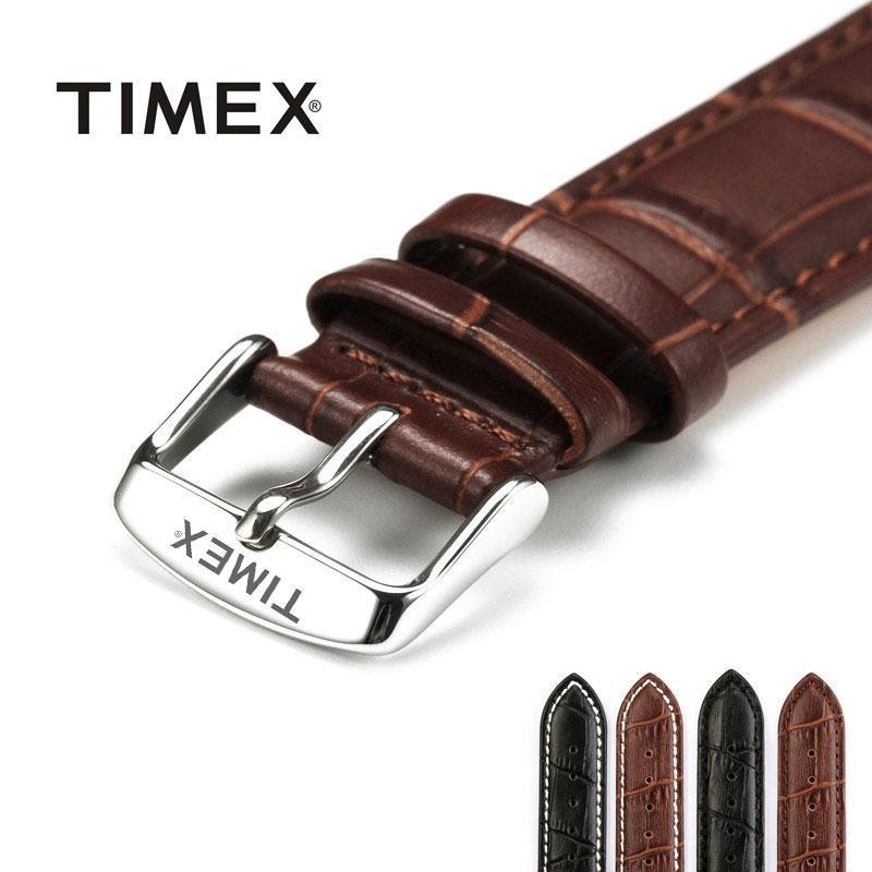 TIMEX สายหนังแบบปรับได้ T49963 T49905 T2P564 ผู้ชายผู้หญิงสายหนัง 22 มม.