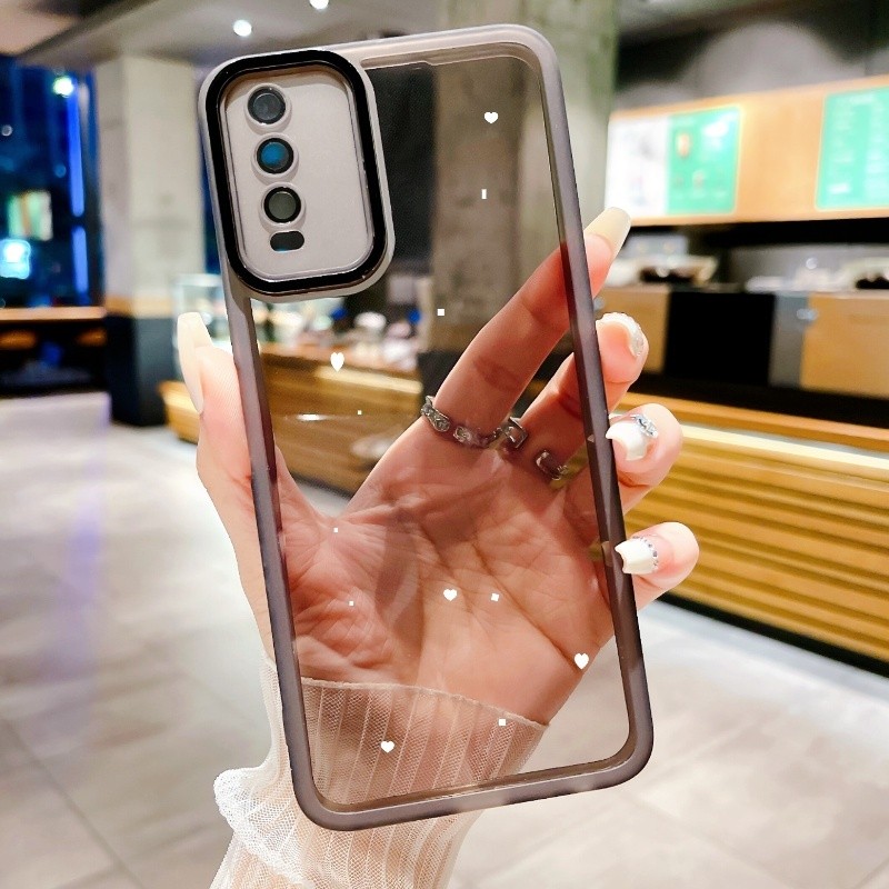 เคส vivo v2032 v2026 v2027 v2029 v2028 v2042 v2043 v2048 โปร่งใสหลายสีป้องกันเลนส์กล้องแฟลชไฟฟ้าเคสโ