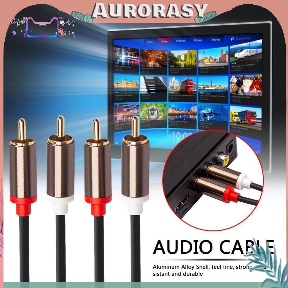 [AS] 2 สาย RCA ถึง 2 สาย RCA สายสัญญาณเสียงชายกับชายสําหรับเครื่องขยายเสียงทีวี CD Soundbox