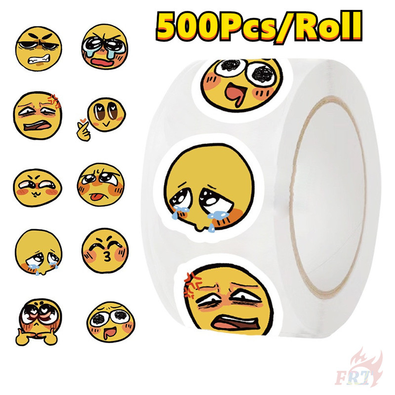 Kuso อีโมจิตลก . สติ๊กเกอร์รางวัลเด็ก 500 ชิ้น/ม้วน DIY ไดอารี่ Scrapbooking ป้ายซีล Decals