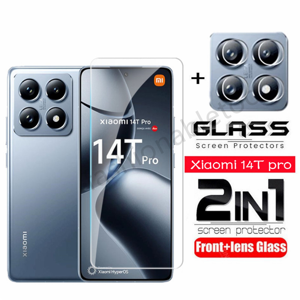 2 in 1 ป้องกันหน้าจอฟิล์มกระจกนิรภัยสําหรับ Xiaomi 14T pro 14tpro 14 Ultra 14ultra Xiaomi14T pro Xia