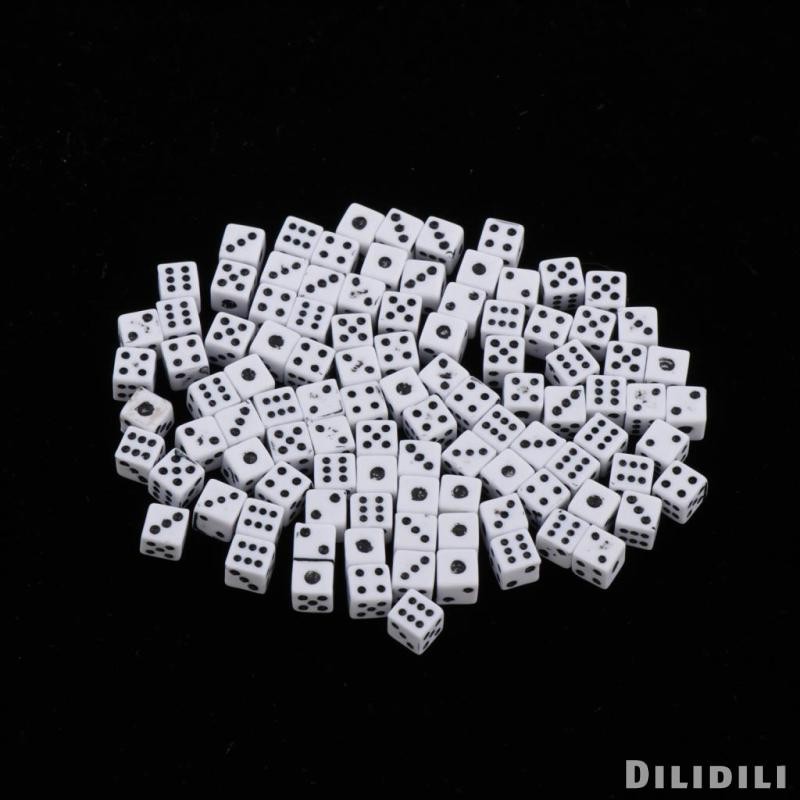 [ 100 ชิ้น 5 มิลลิเมตรหกด้าน ง6 ลูกเต๋าตายสําหรับเกมตาราง RPG เกมของขวัญคอลเลกชัน