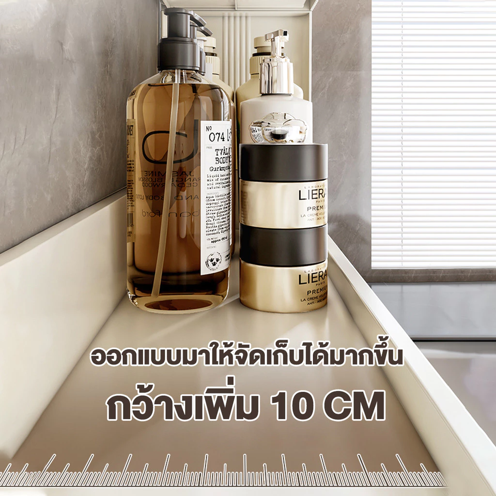 ชั้นวางของในครัวติดผนัง ชั้นวางของในห้องน้ำ โดยไม่ต้องเจาะ ติดตั้งง่ายไม่ทำให้พนังเสียหาย thumbnail 6