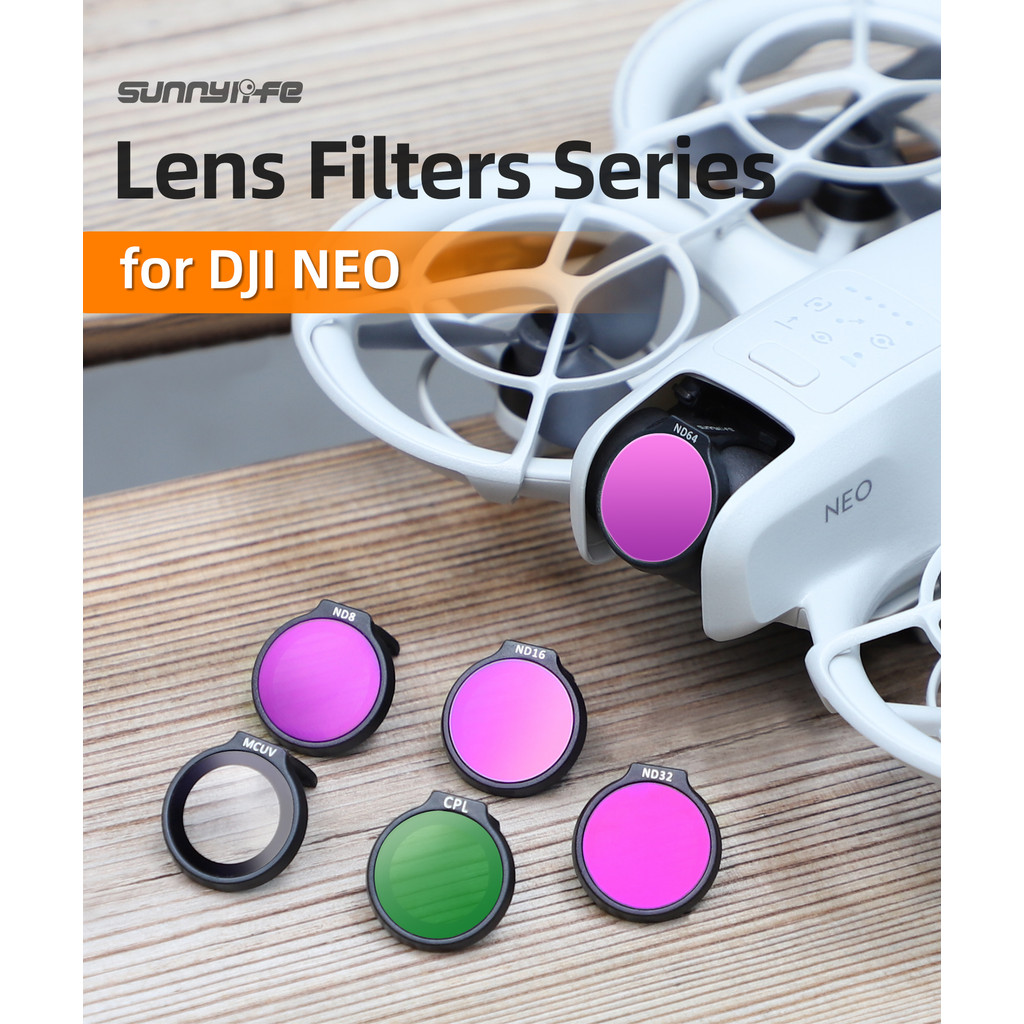Sunnylife เหมาะสําหรับ DJI NEO Filters ND64/ND8 Dimming MCUV Optical Glass Filter อุปกรณ์เสริม