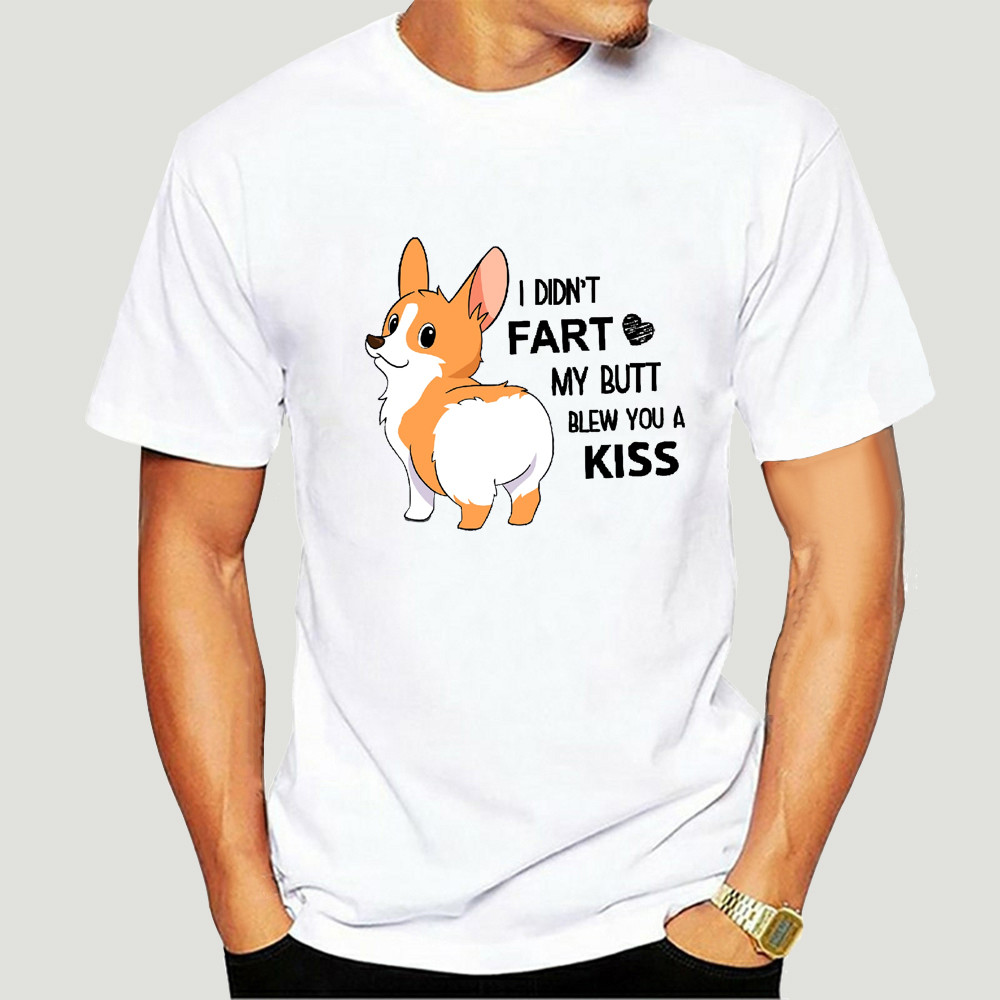 Porg Kawaii Puppy Corgi ผู้ชายเสื้อผ้าเสื้อยืดผู้หญิง I Didn ไม่ผายลม My Butt Blew You A Kiss Street