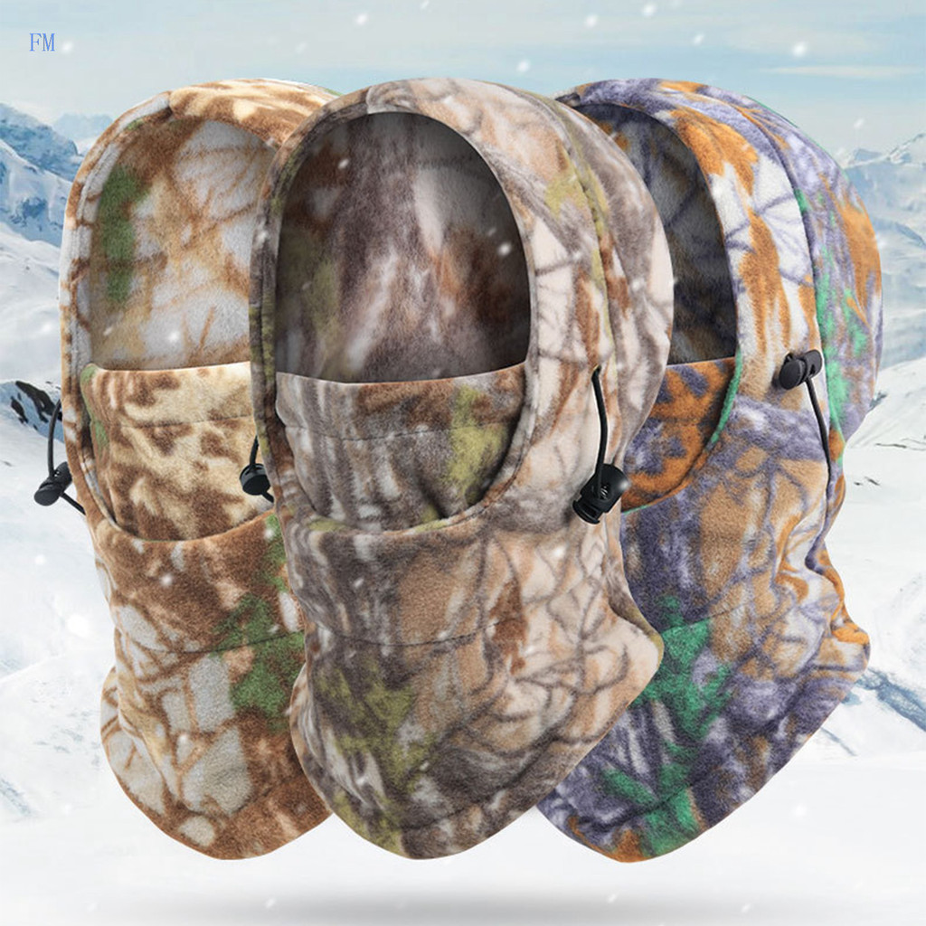 FTE ปรับความร้อนขนแกะ Balaclava หมวก Hooded คออุ่นฤดูหนาว WindProof Face Mask ขี่จักรยานรถจักรยานยนต