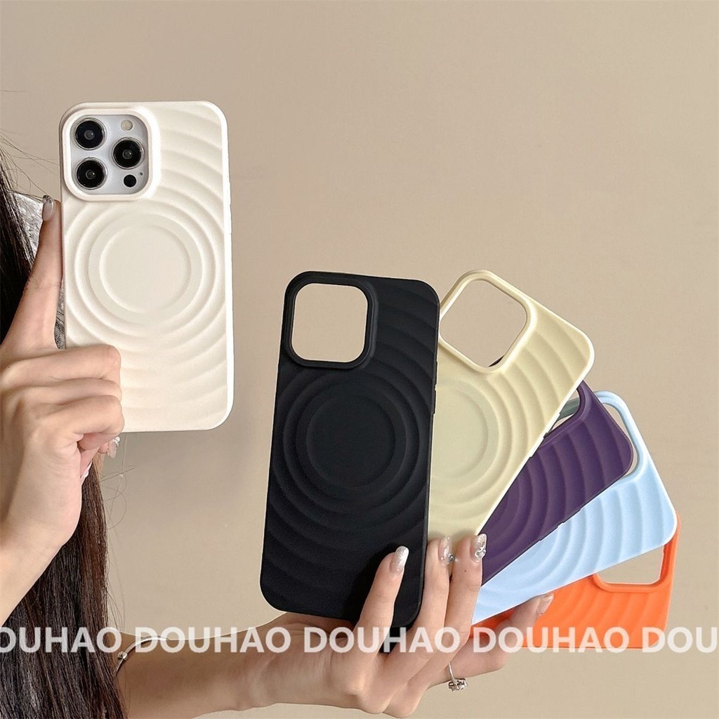 คลื่นการชาร์จแม่เหล็กสําหรับiphone 15Promaxเคสโทรศัพท์IPhone14plusใหม่13Proทนต่อการตก12พรีเมี่ยม11Promaxใหม่Xsแฟชั่น7/8Plusซิลิโคนนุ่มกรณี