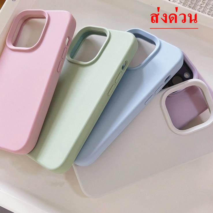 เคสกำมะหยี่ สำหรับ รุ่น iPHONE 16 15 14 13 12 11 Pro Promax  เคสซิลิโคน กันเปื้อน Silicone Cover Case สีพาสเทล 024