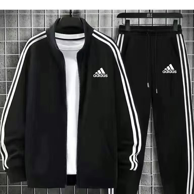 ฤดูใบไม้ผลิฤดูใบไม้ร่วงเสื้อกันหนาวชุดกีฬาชายเยาวชนอินเทรนด์stand-up Collarแขนยาวชุดสองชิ้นStre