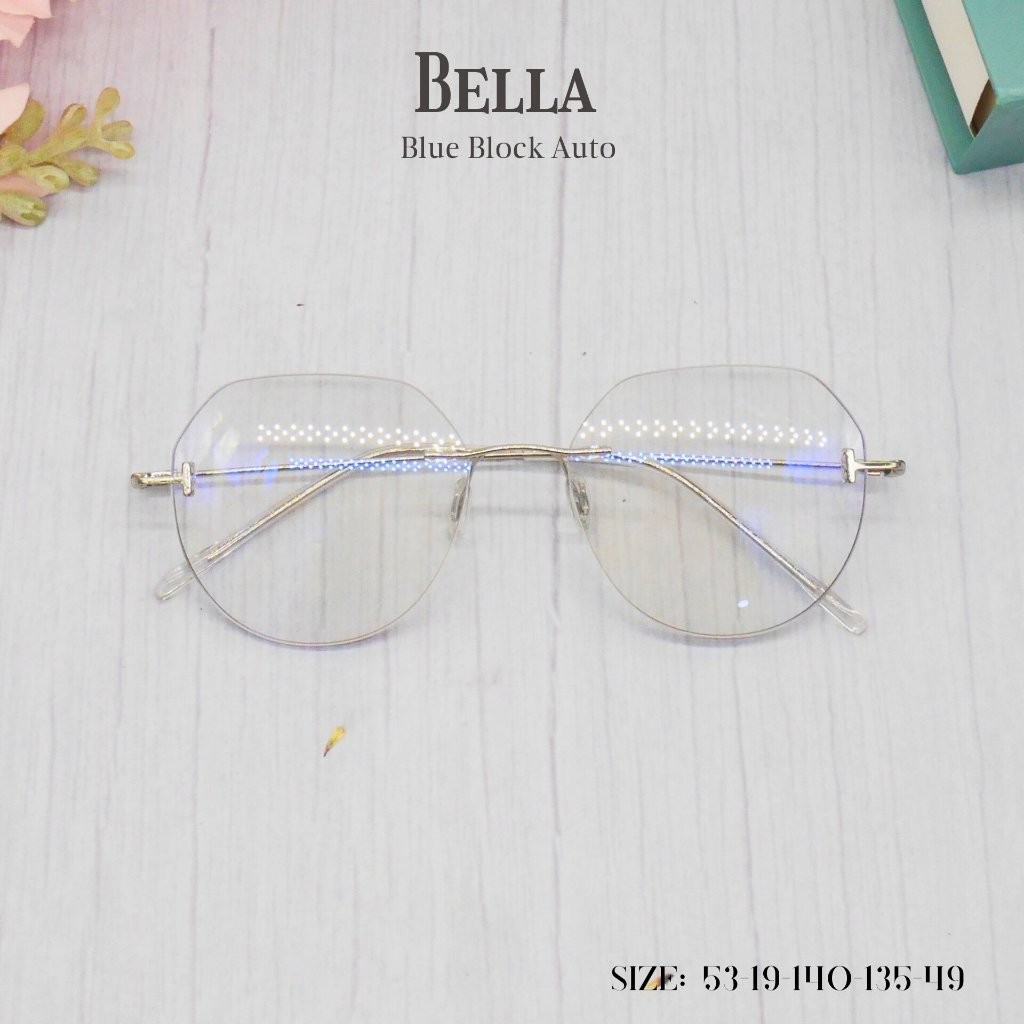 Bella แว่นสายตายาวไร้ขอบ เลนส์กรองแสงสีฟ้า รุ่น เบลล่า ออกแดดเปลี่ยนสีออโต้แว่นสายตายาวสำหรับหนุ่มสา