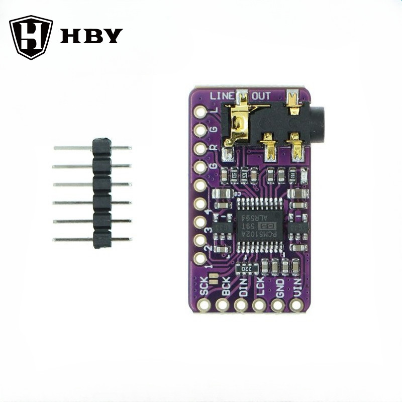 โมดูลเครื่องเล่น I2S PCM5102A DAC Decoder GY-PCM5102 สำหรับ Raspberry Pi รูปแบบ pHAT บอร์ดดิจิตอล PC