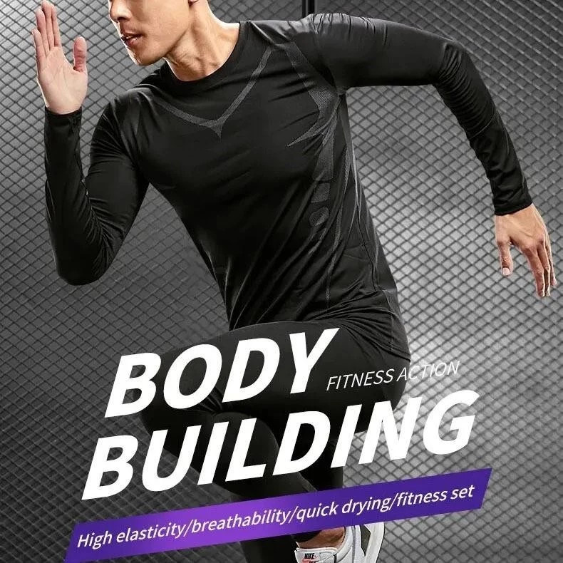เสื้อกีฬาบาสเก็ตบอล แขนยาว ระบายอากาศ ดูดซับเหงื่อ ความยืดหยุ่นสูง สําหรับผู้ชาย ใส่ออกกําลังกาย วิ่ง